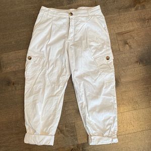 White Cargo Style Pants